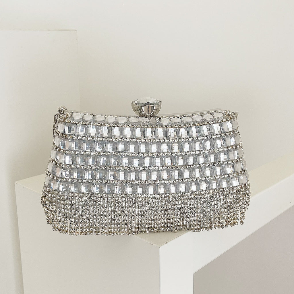 Silver Velencia Clutch