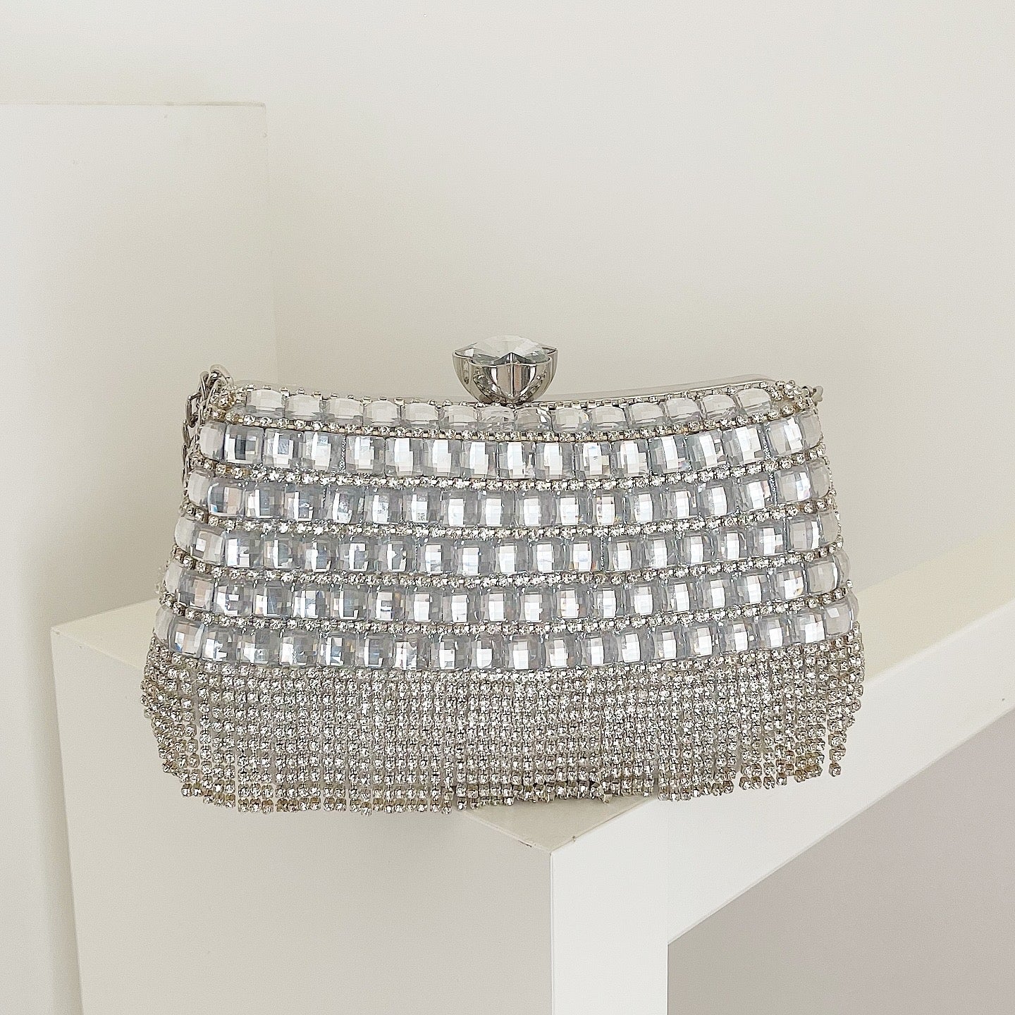 Silver Velencia Clutch