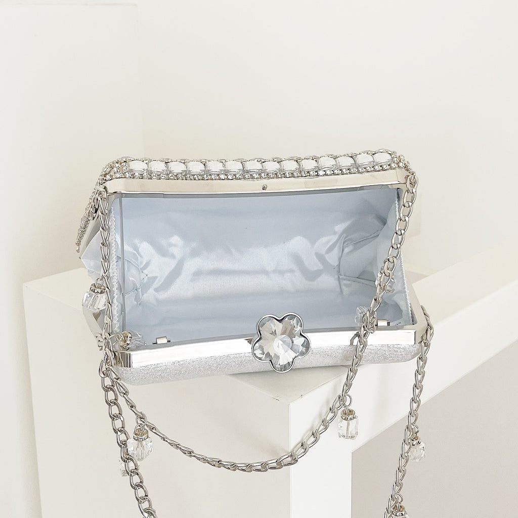 Silver Velencia Clutch