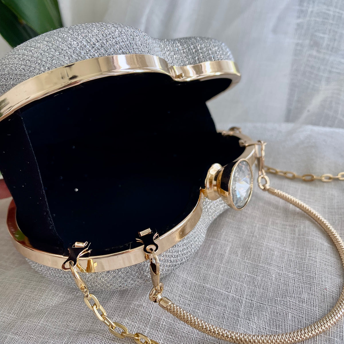 Silver Heart Clutch