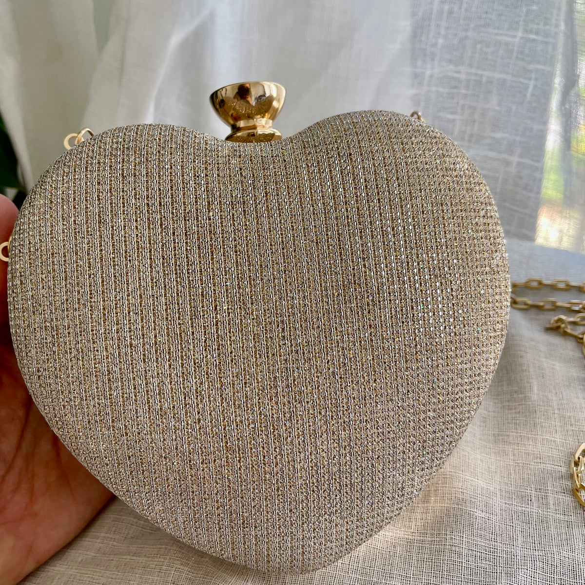 Gold Heart Clutch