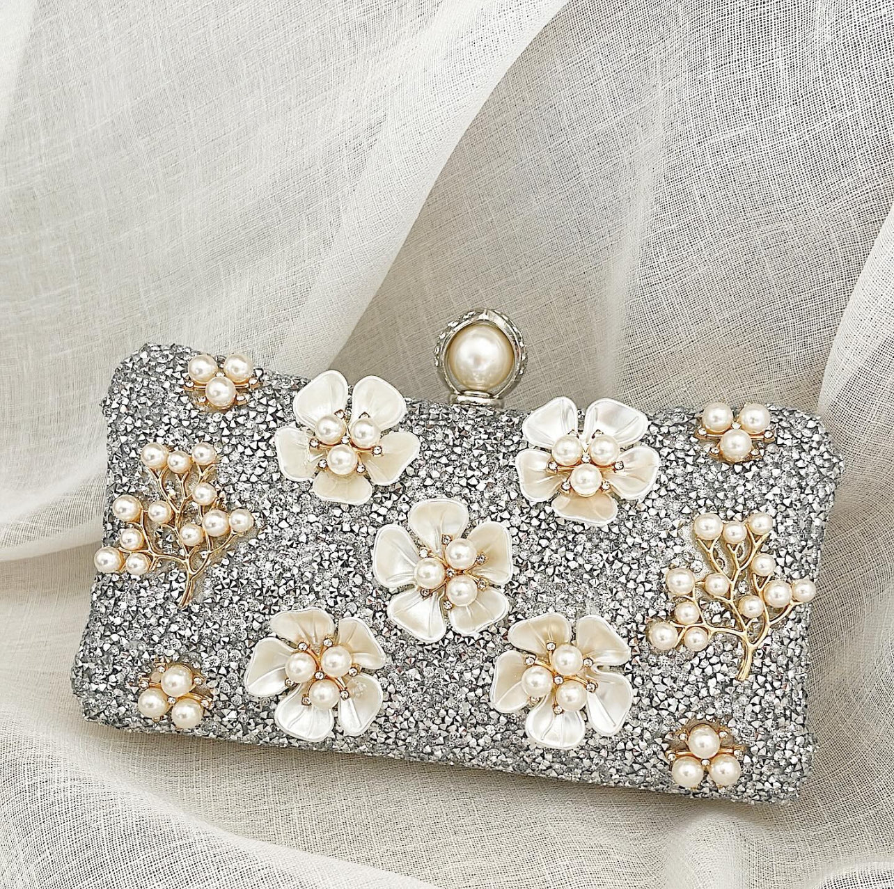 Silver Velora Clutch