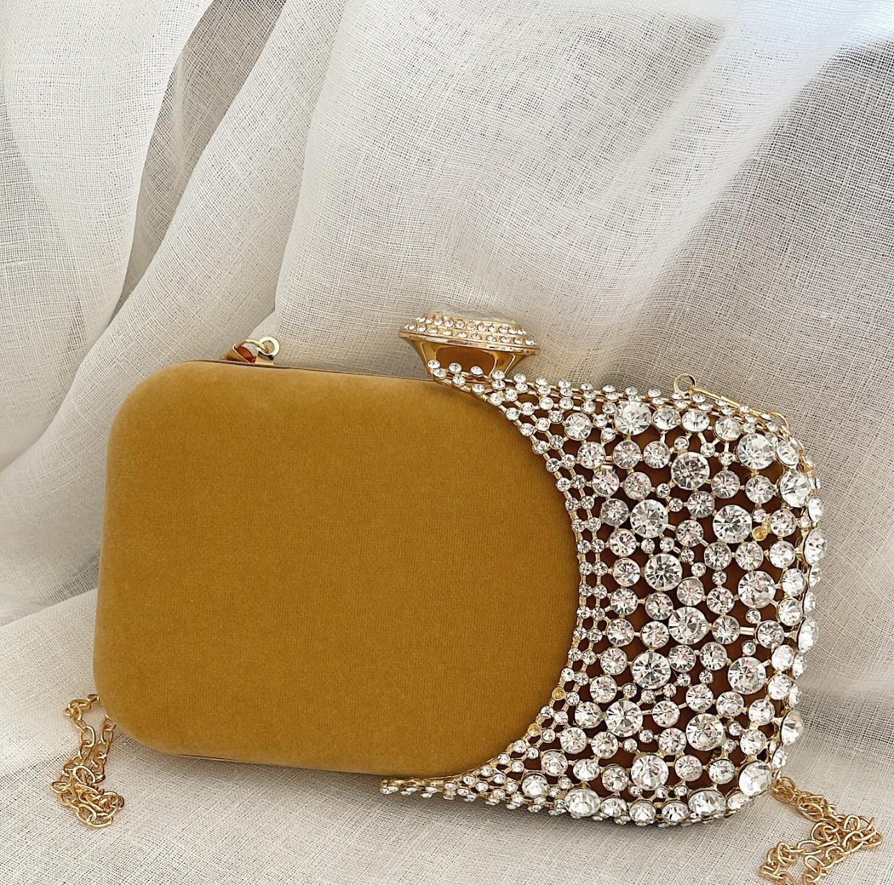 Gold Velvet Clutch
